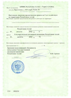 Лицензия на право деятельности (лист 2)